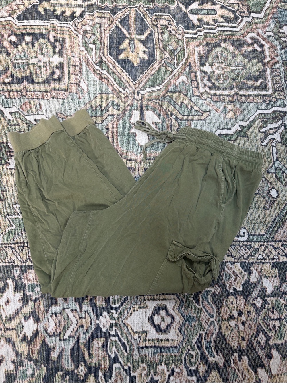 Torrid Olive Green Cargo Jogger Pants with Drawstring Waist